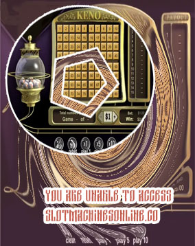 Keno slot machine